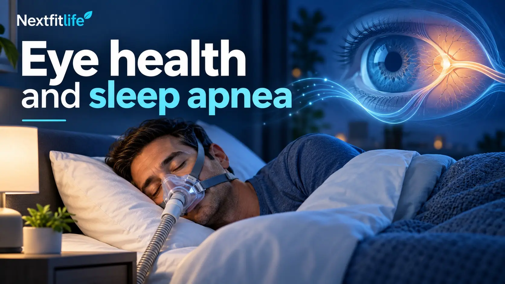 Eye health and sleep apnea guide showing CPAP use and the connection between sleep breathing and eye health
