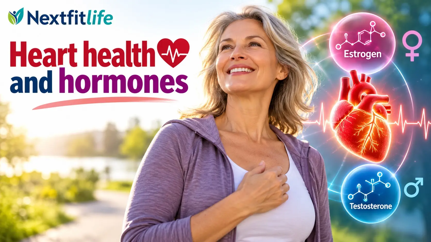 Heart health and hormones guide showing menopause, estrogen, testosterone, blood pressure, and cardiovascular risk