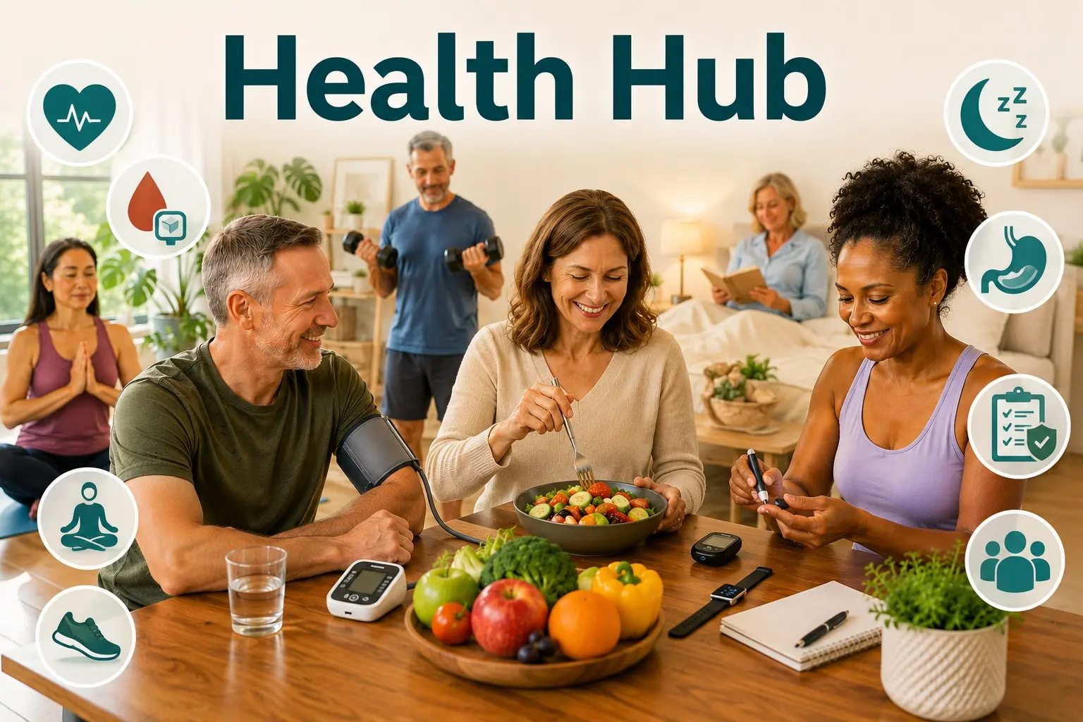NextFitLife Health Hub with practical guides on heart health, blood sugar, digestion, nutrition, aging, symptoms, screenings, and safer wellness habits