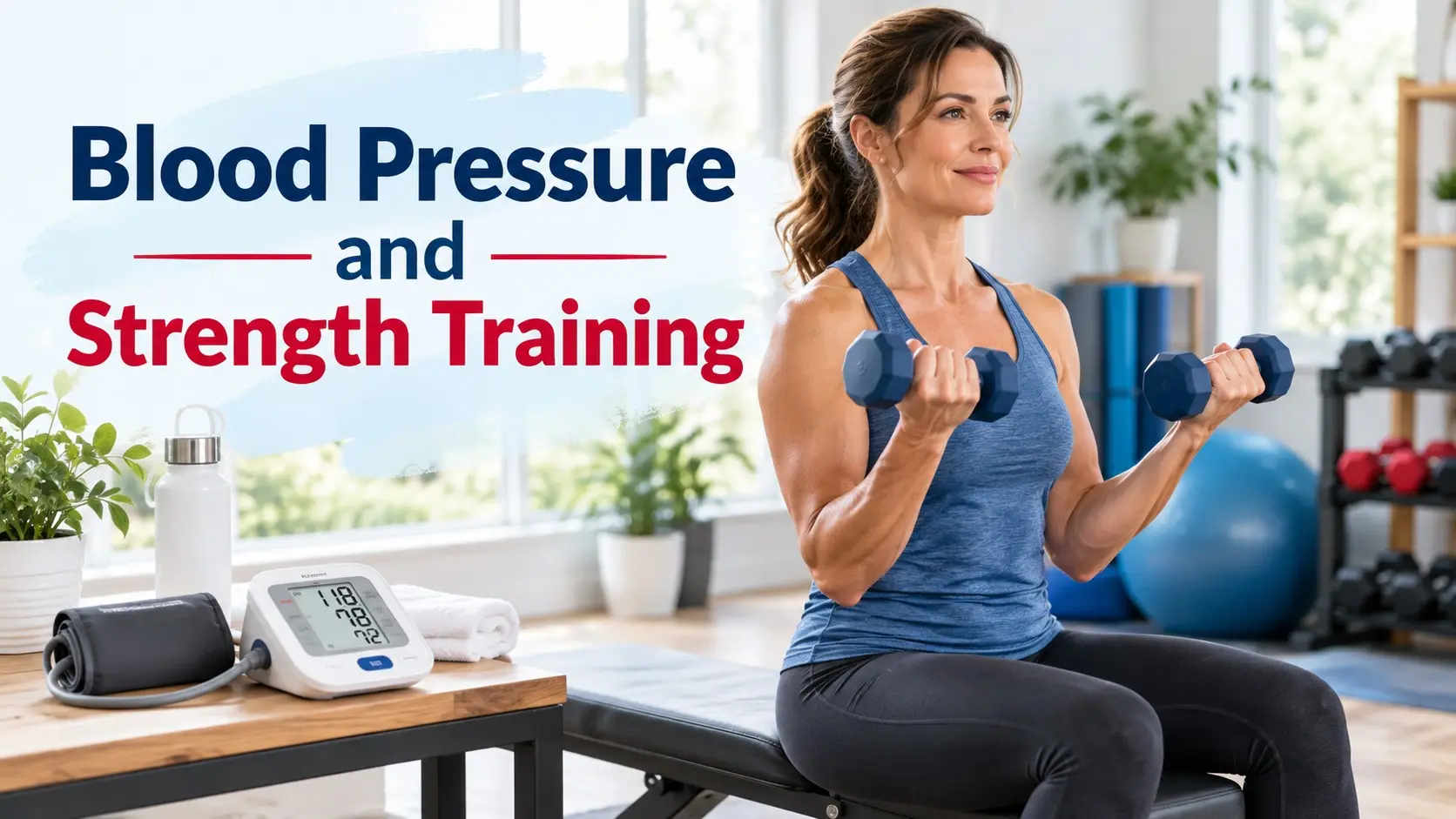 Blood Pressure and Strength Training with controlled resistance exercise, steady breathing, and an upper arm blood pressure monitor