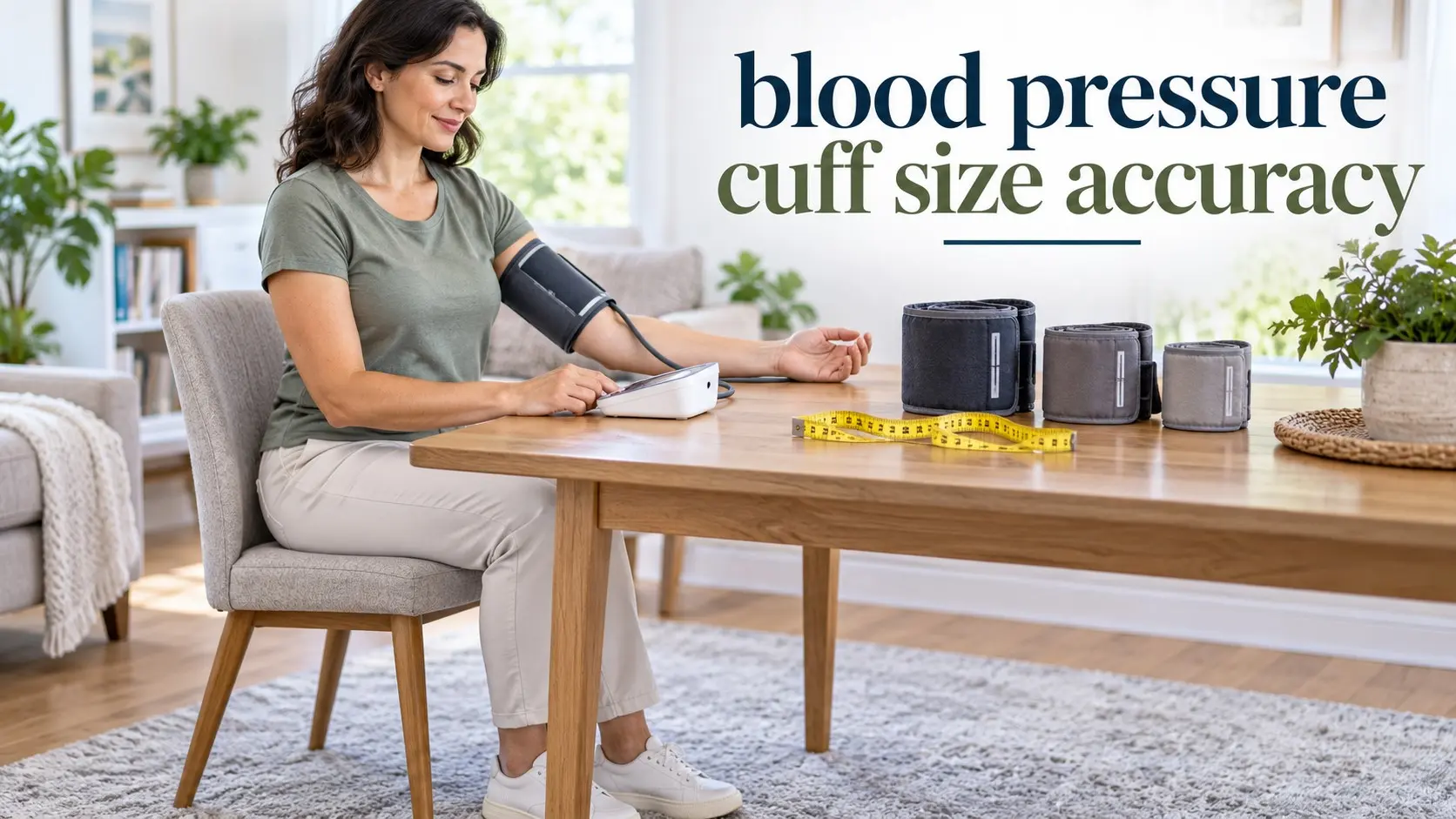 Blood pressure cuff size accuracy with correct upper arm measurement cuff fit home monitor positioning and blood pressure reading