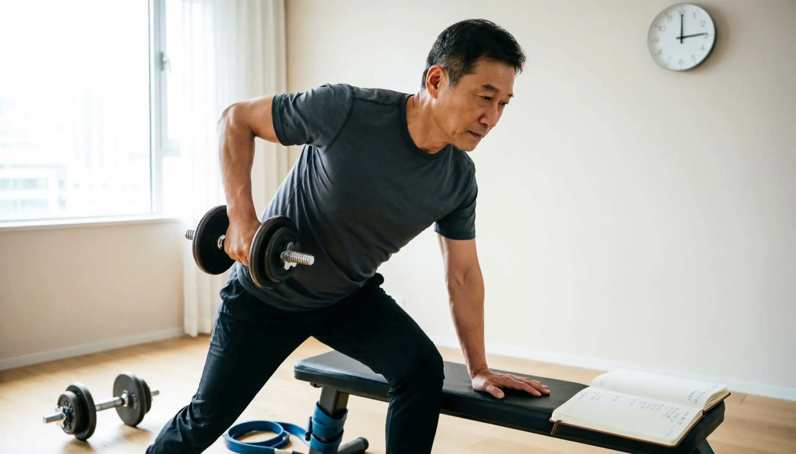 Minimum Effective Dose Strength Training with a short full body dumbbell workout and simple low volume training setup