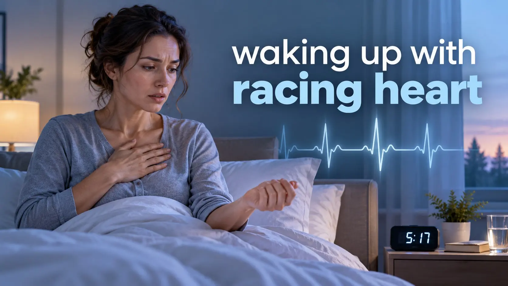 Waking up with racing heart while checking pulse in bed
