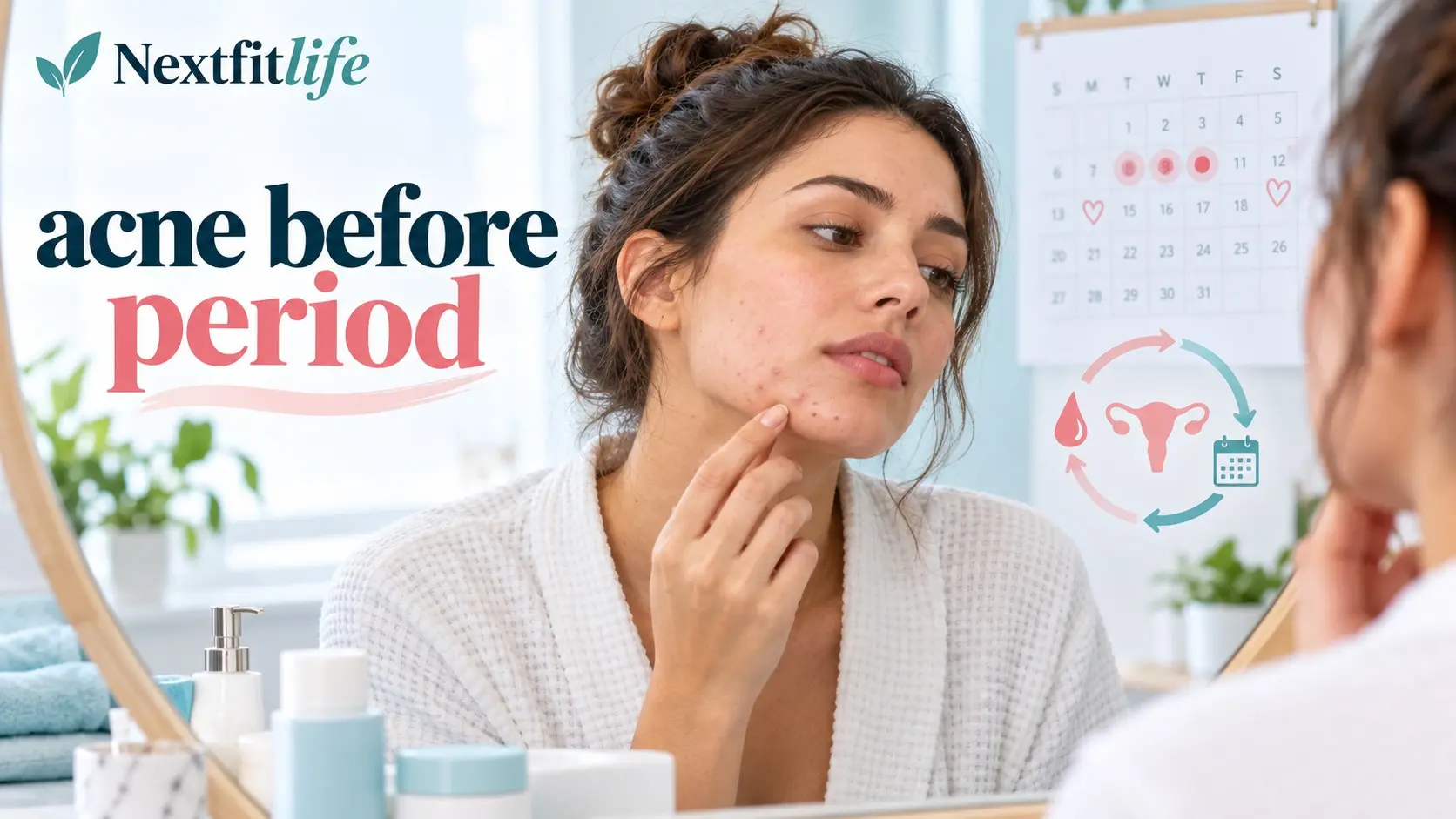 Acne before period showing hormonal chin and jawline breakouts linked with the menstrual cycle