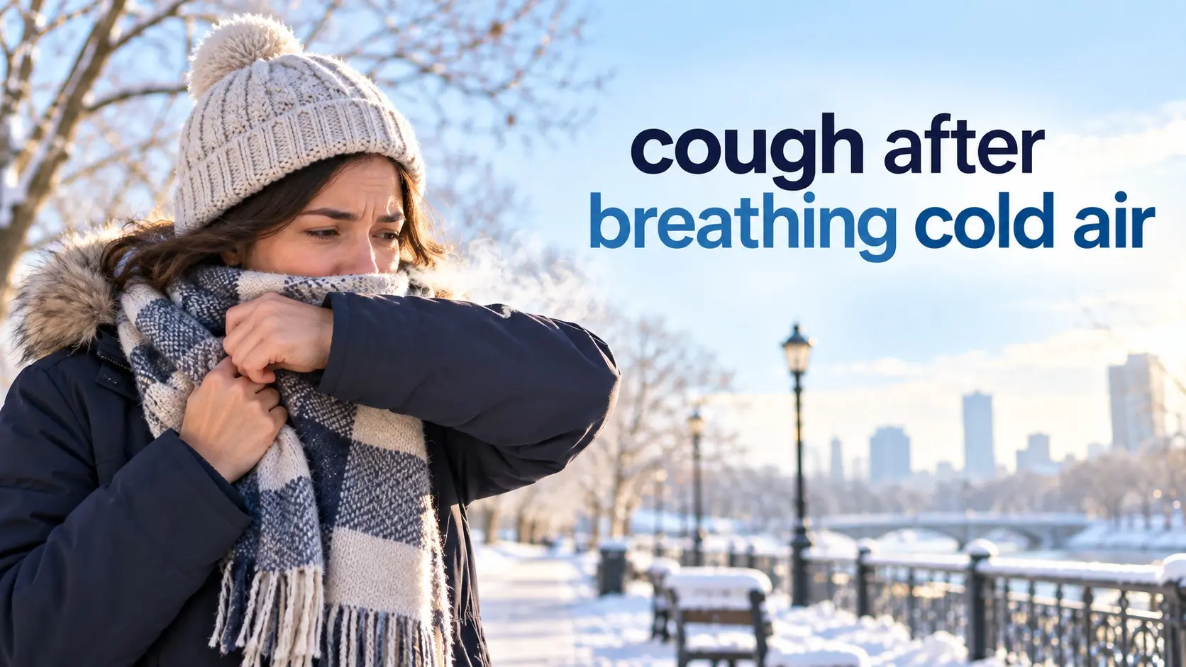 Cough after breathing cold air while walking outdoors in cold weather