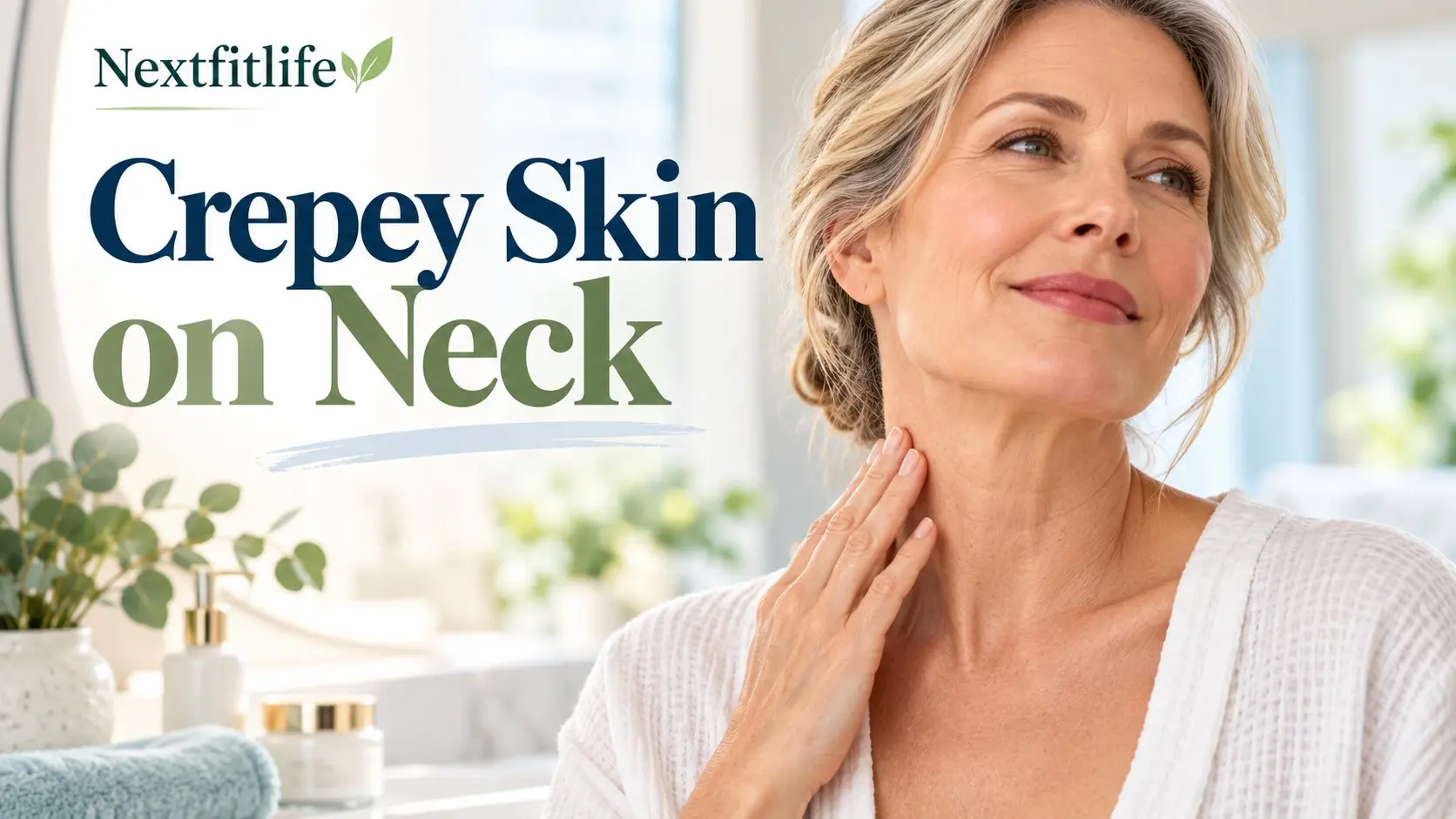 Crepey skin on neck showing fine neck texture with sunscreen, moisturizer, and evidence based skincare