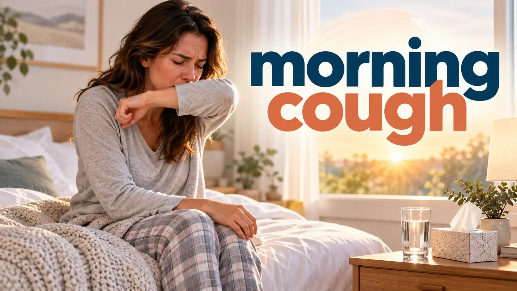 Morning cough in an adult after waking with throat and airway irritation