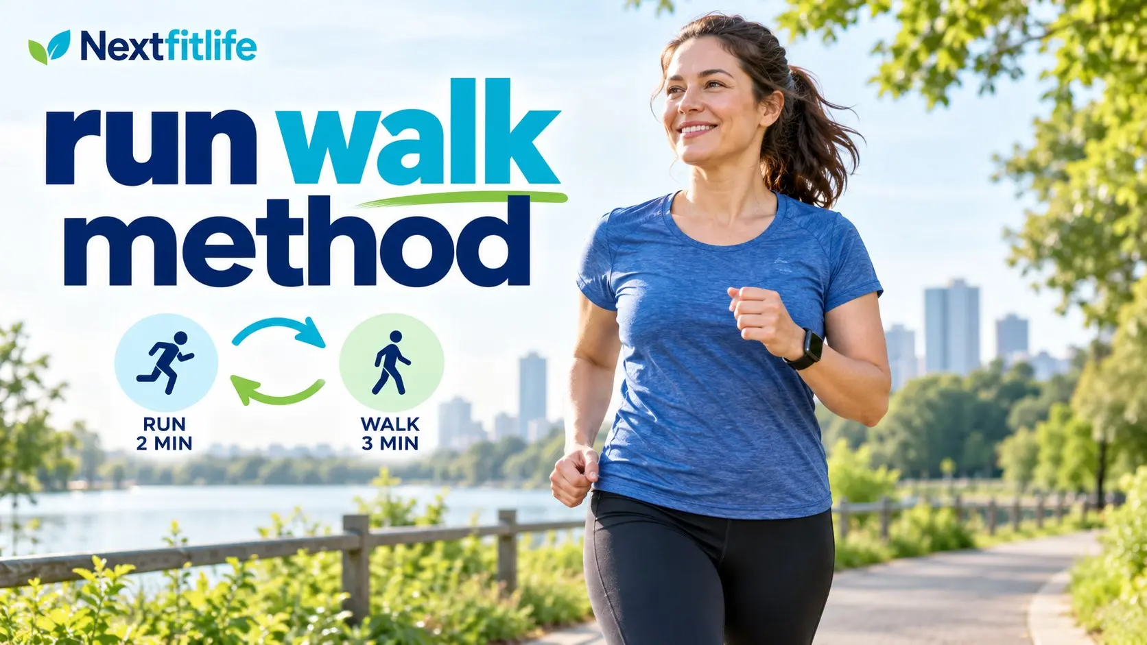 Run walk method for beginners using planned running and walking intervals to build endurance and fitness