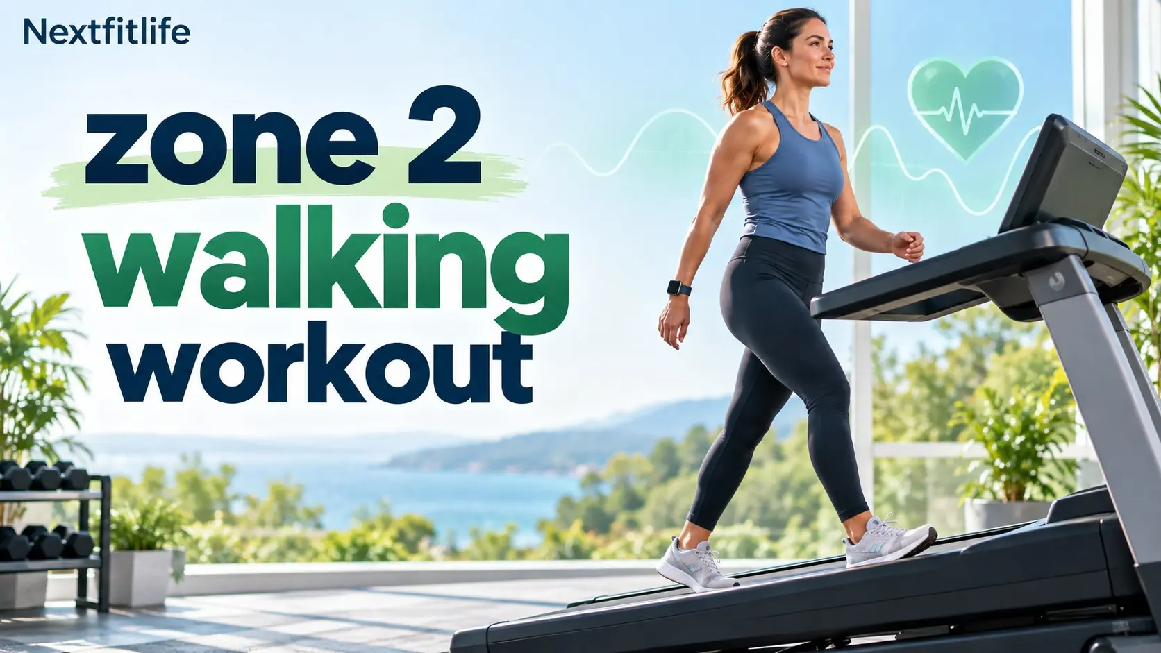 Zone 2 walking workout on a treadmill for building aerobic fitness without running